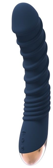 Синий вибромассажер Aeolus - 21 см. - фото, цены