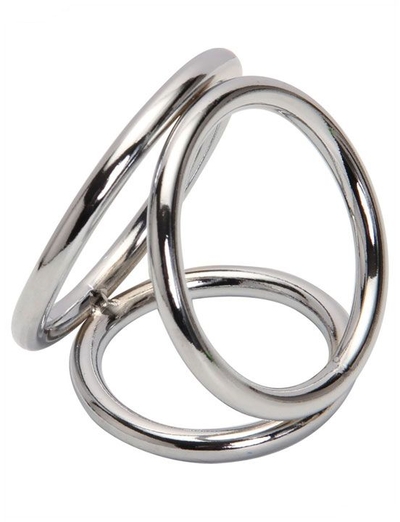 Серебристое тройное эрекционное кольцо - фото, цены