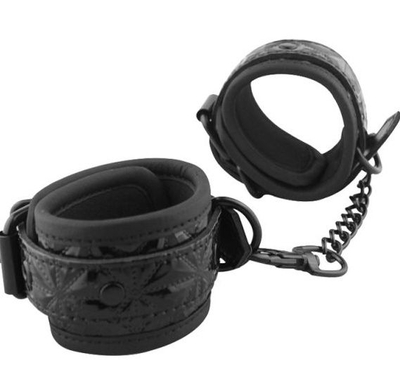 Чёрные кожаные оковы на ноги Ankles Cuffs - фото, цены