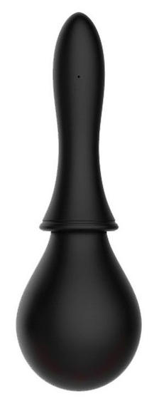 Чёрный силиконовый конический анальный душ - фото, цены