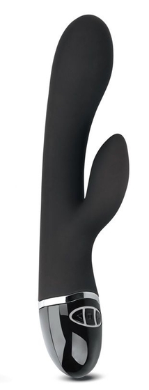 Черный вибратор-кролик O-Sensual Clit Duo Climax - 21 см. - фото, цены