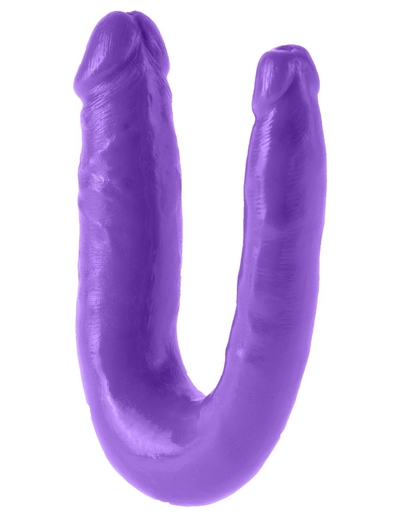 Фиолетовый U-образный фаллоимитатор Double Trouble - 34,3 см. - фото, цены