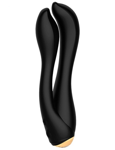Черный анально-вагинальный вибратор Gofinger - 17,5 см. - фото, цены
