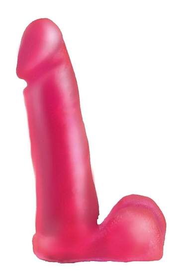 Нежно-розовая гелевая насадка-фаллос для трусиков с плугом - 16 см. - фото, цены