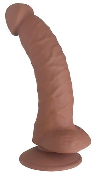 Коричневый фаллоимитатор Seducer Bended Lust - 18,5 см. - фото, цены