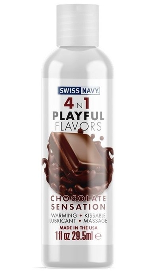 Массажный гель 4-в-1 Chocolate Sensation с ароматом шоколада - 29,5 мл. - фото, цены
