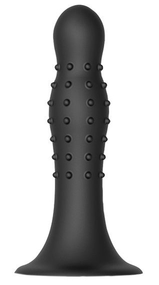 Черный анальный стимулятор Nubbed Plug - 13,5 см. - фото, цены