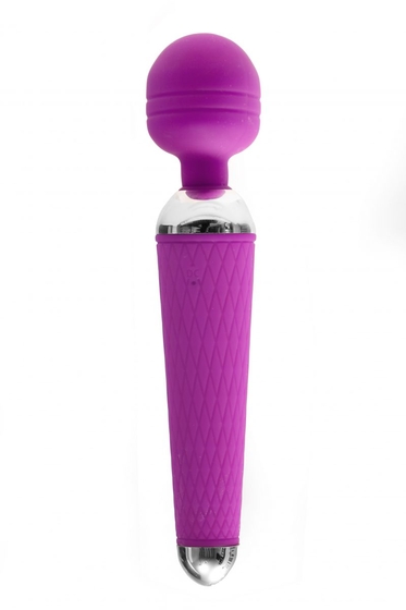 Фиолетовый силиконовый вибромассажер с 16 видами пульсации - 19,2 см. - фото, цены