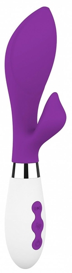 Фиолетовый вибратор-кролик Achelois - 21,8 см. - фото, цены