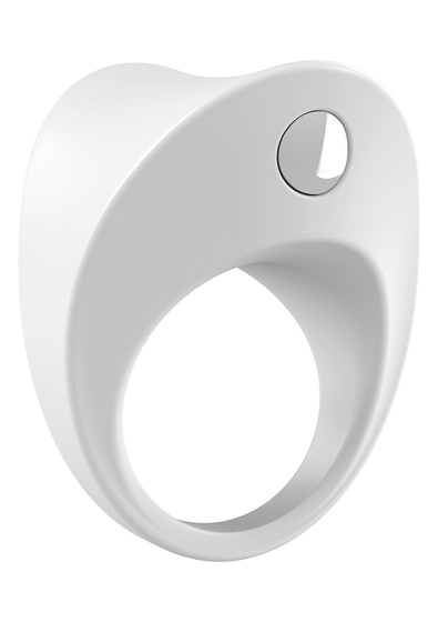 Белое эрекционное кольцо B11 с вибрацией - фото, цены