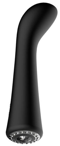 Черный вибромассажер для точки G Glimmer - 20,5 см. - фото, цены