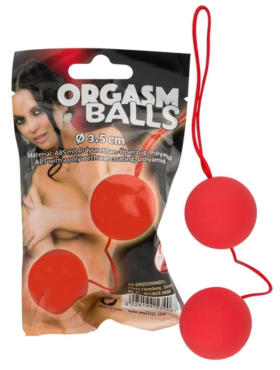 Красные вагинальные шарики Orgazm Balls - фото, цены