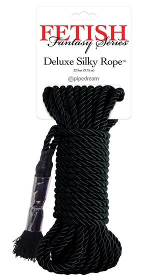 Черная веревка для фиксации Deluxe Silky Rope - 9,75 м. - фото, цены
