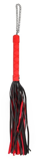 Красно-черная многохвостая плеть-флоггер - 40 см. - фото, цены
