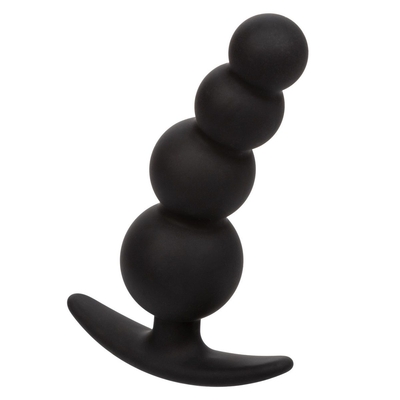 Черная анальная ёлочка для ношения Beaded Plug - 9 см. - фото, цены