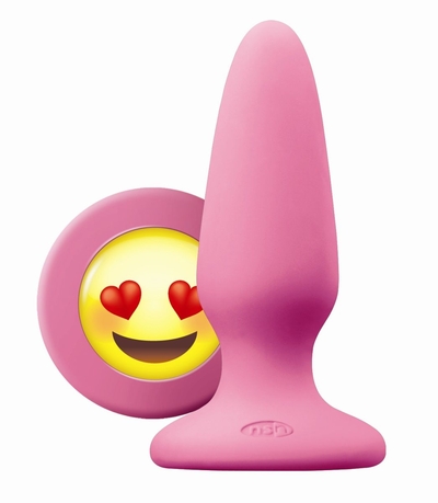 Розовая силиконовая пробка среднего размера Emoji Ily - 10,2 см. - фото, цены