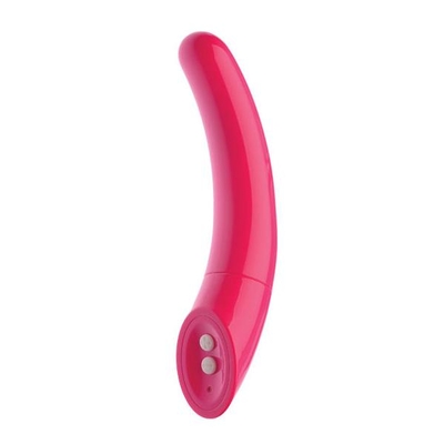 Ярко-розовый изогнутый вибромассажёр для G-стимуляции Body Curve - 20 см. - фото, цены