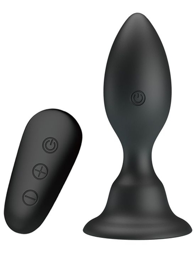 Черная анальная вибропробка с пультом Mr.Play - 10,8 см. - фото, цены