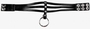 Длинный черный чокер из экокожи с двумя кольцами