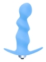 Голубая анальная пробка с вибрацией Spiral Anal Plug - 12 см.