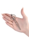 Серебристый уретральный плаг елочка с кольцом с основании Metal - 10,5 см.