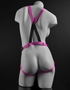 Розовая страпон-система 7 Strap-On Suspender Harness Set с реалистичной насадкой - 19 см.