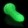 Зеленый люминесцентный фаллоимитатор на присоске - 25 см.