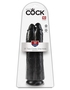 Сдвоенный черный фаллоимитатор на присоске 11 Two Cocks One Hole - 30,5 см.