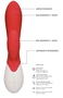 Красный вибратор-кролик Passion с функцией нагрева - 20 см.