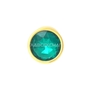Золотистая анальная пробка с зелёным кристаллом - 7 см.