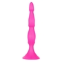 Розовая анальная елочка Silicone Triple Probe - 14,5 см.