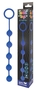 Синяя анальная цепочка с кольцом-ограничителем - 23 см.