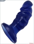 Синяя анальная пробка-фаллос - 13 см.