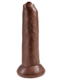 Коричневый необрезанный фаллоимитатор на присоске 9 Uncut Cock - 25,4 см