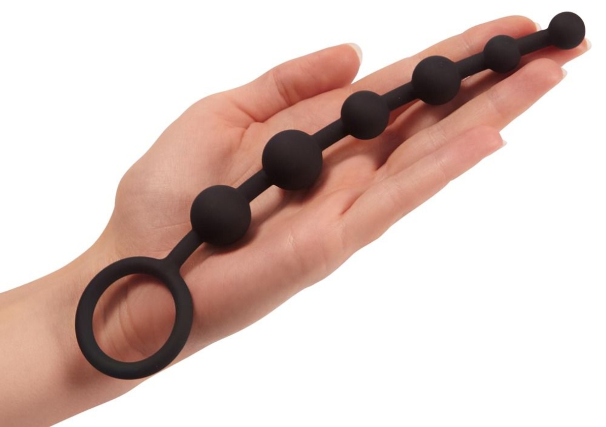 Чёрная анальная цепочка Anal Beads - 20,5 см. 