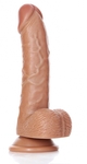 Телесный фаллоимитатор Curved Realistic Dildo Balls Suction Cup 6 - 15,5 см.