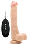 Телесный вибратор-реалистик Vibrating Realistic Cock 10 With Scrotum - 27 см.