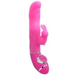 Розовый силиконовый вибратор типа babbit Purrfect Silicone 7inch - 18 см.