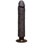 Коричневый вибратор The Realistic Cock Ultraskyn Without Balls Vibrating 10” - 29,2 см.