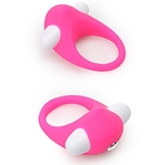 Розовое эрекционное кольцо Lit-up Silicone Stimu Ring 6