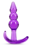 Фиолетовый анальный стимулятор Triple Bead Anal Plug - 9 см.