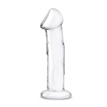 Прозрачный стеклянный фаллоимитатор 6’’ Glass Dildo With Veins Flat Base - 15,2 см.