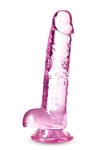 Розовый фаллоимитатор 7 Inch Crystalline Dildo - 17,7 см.