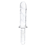 Стеклянный фаллоимитатор с рукоятью 11’’ Girthy Cock Double Ended With Handle - 28 см.