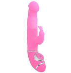 Розовый вибромассажёр типа rabbit из силикона Purrfect Silicone 7inch - 18 см.