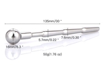 Уретральный металлический стимулятор с шариком - 13,5 см.