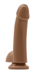 Кофейный гладкий фаллоимитатор на присоске с мошонкой Smooth 4 Inch Dildo - 14,6 см.