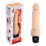 Телесный вибратор-раелистик с клиторальными лепестками 7 Realistic Vibrator - 21,5 см.