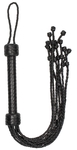 Черная многохвостая плетеная плеть Short Leather Braided Flogger - 69 см.