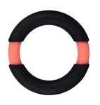 Чёрное эрекционное кольцо Neon Stimu Ring 32mm Black/orange